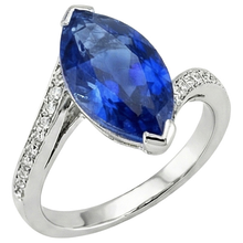 Unique Sapphire Marquise Natural Earth Mined DIAMOND ( NOT LAB GROWN ) Ring