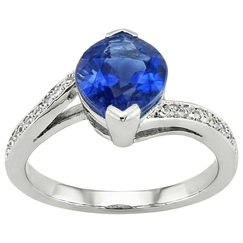 Unique Sapphire Marquise Natural Earth Mined DIAMOND ( NOT LAB GROWN ) Ring