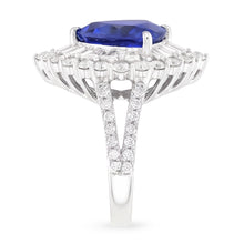 Unique Sapphire With Natural Earth Mined Diamonds Engagement Ring