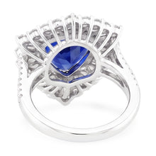 Unique Sapphire With Natural Earth Mined Diamonds Engagement Ring