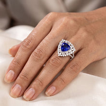 Unique Sapphire With Natural Earth Mined Diamonds Engagement Ring