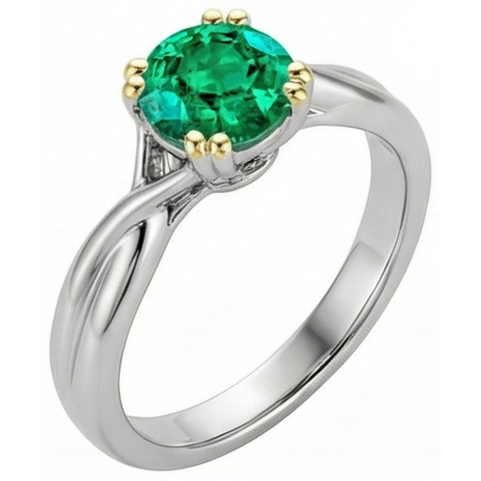 Radiant Emerald Gemstone Ring 2 ct – front view