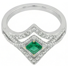 Custom Emerald Precious Stone Ring 1 ct – angle view