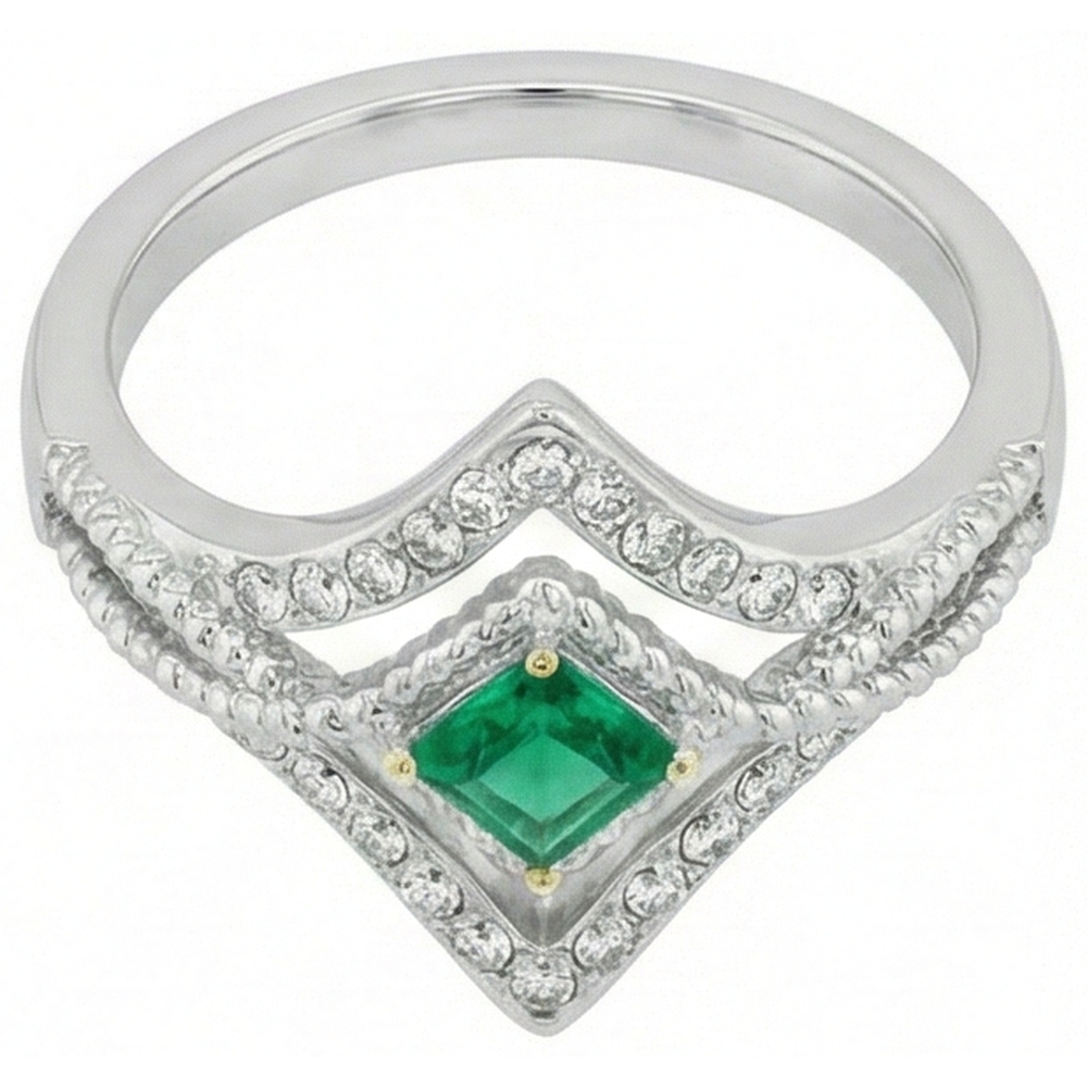 Custom Emerald Precious Stone Ring 1 ct – angle view