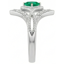 Princess Emerald ring in 14K Two Tone Gold – top view
