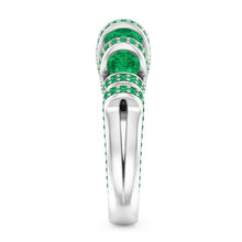 Unique Style Round Natural Earth Mined Diamond Emerald Ring 3.90 Carats