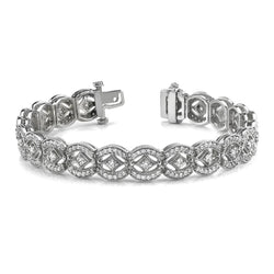 Unique Vintage Like Art Deco Natural Earth Mined Diamond Bracelet