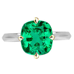 GIA Certified Precious Stone Ring – Fine Emerald 2 ct 14 Karat