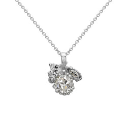 Diamond Antique Cushion Drop Pendant 1 ct – 14K White Gold