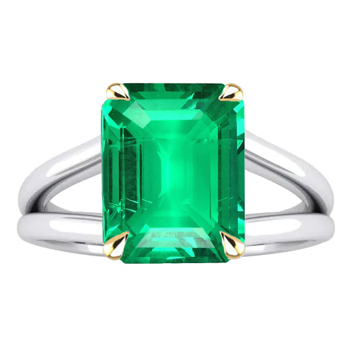 Custom Colombian Emerald Colored Stone Ring 4 ct – main view