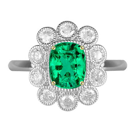 Natural Emerald Precious Stone Ring – main view