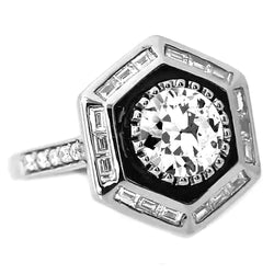 14K Diamond Bridal Ring – 2-ct Antique Cushion