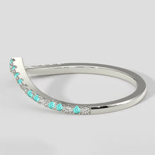 V-Shaped Paraiba Stacking Band Ring
