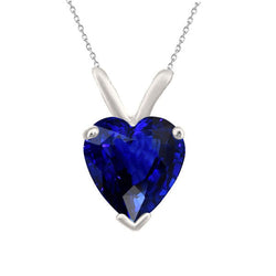 Luxury Royal Blue Sapphire Stone Pendant Necklace – 3.50 ct 14K