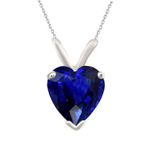 Stone Pendant Necklace 14K White Gold with Royal Blue Sapphire – main view