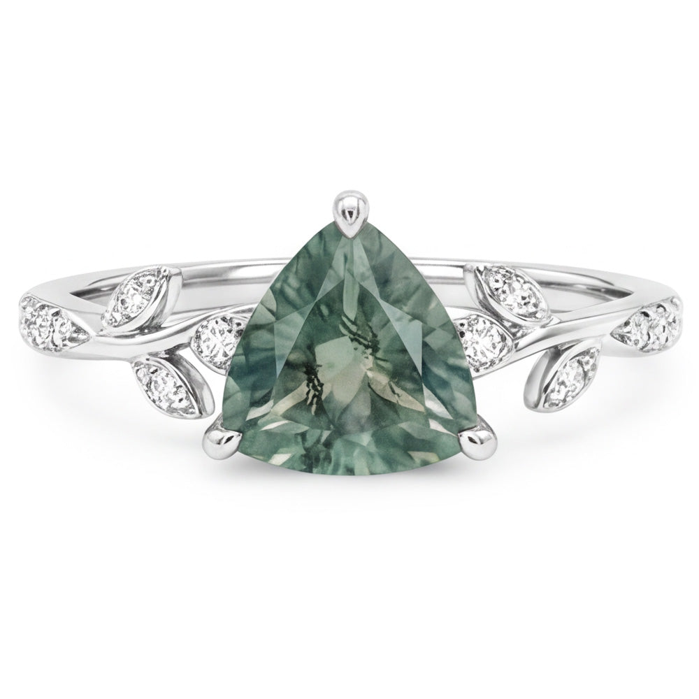 VVS Green Prasiolite Gemstone Ring 2.0 ct – 14 Karat White Gold