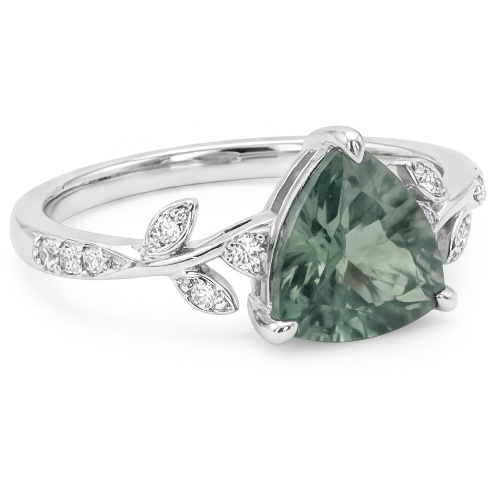 VVS Green Prasiolite Gemstone Ring 2.0 ct – 14 Karat White Gold
