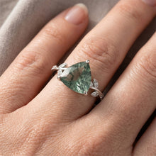 VVS Green Prasiolite Gemstone Ring 2.0 ct – 14 Karat White Gold