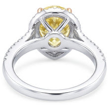 VVS Halo Engagement Ring – Yellow Canary Diamond 2 ct 14K Two