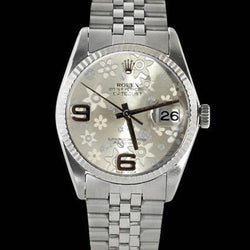 Very Fine Men Women  Rolex Datejust Watch Flower Dial Jubilee Ss QUICK SET