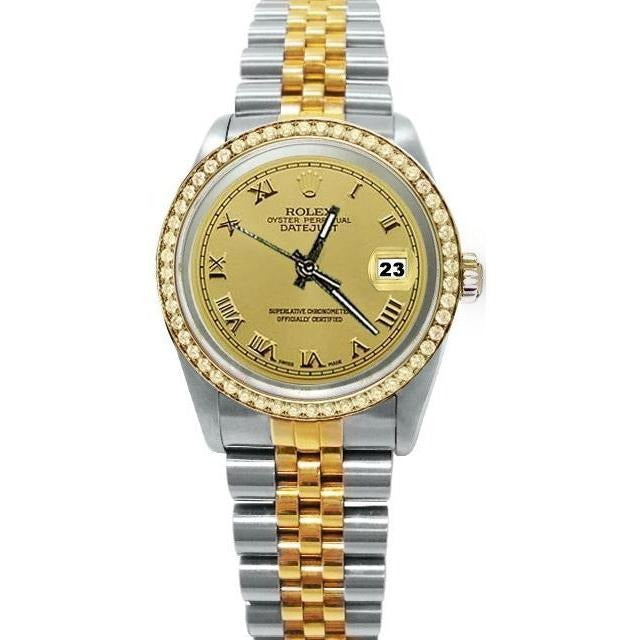 Diamond Bezel Watch Two Tone