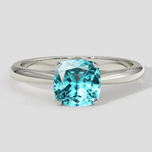Vibrant 1.25ct Cushion Paraiba Tourmaline Solitaire