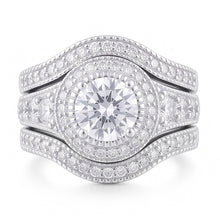 Vintage Anniversary Ring Set 4 Carats Round Natural Earth Mined Diamond White Gold 14K