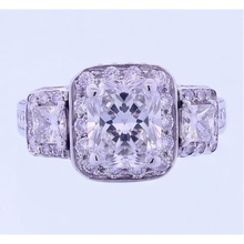 Vintage Inspired 3.50 Carats Cushion Mined Anniversary Ring