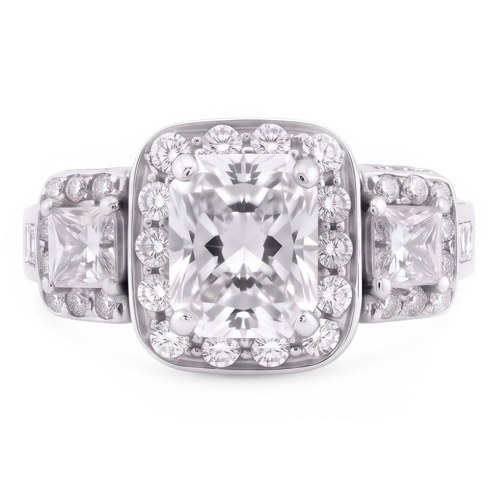 Vintage Inspired 3.50 Carats Cushion Mined Anniversary Ring