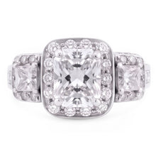 Vintage Inspired 3.50 Carats Cushion Mined Anniversary Ring