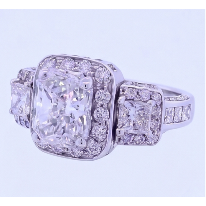 Vintage Inspired 3.50 Carats Cushion Mined Anniversary Ring