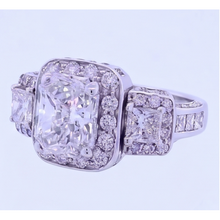 Vintage Inspired 3.50 Carats Cushion Mined Anniversary Ring