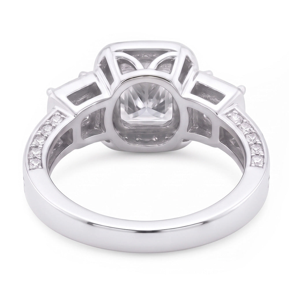 Vintage Inspired 3.50 Carats Cushion Mined Anniversary Ring