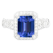 Vintage Look Art Deco Sapphire Natural Earth Mined Diamond Ring