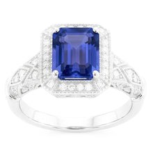 Vintage Look Art Deco Sapphire Natural Earth Mined Diamond Ring