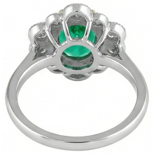 Precious Stone Ring Two-Tone 14K Gold with Emerald – back view
