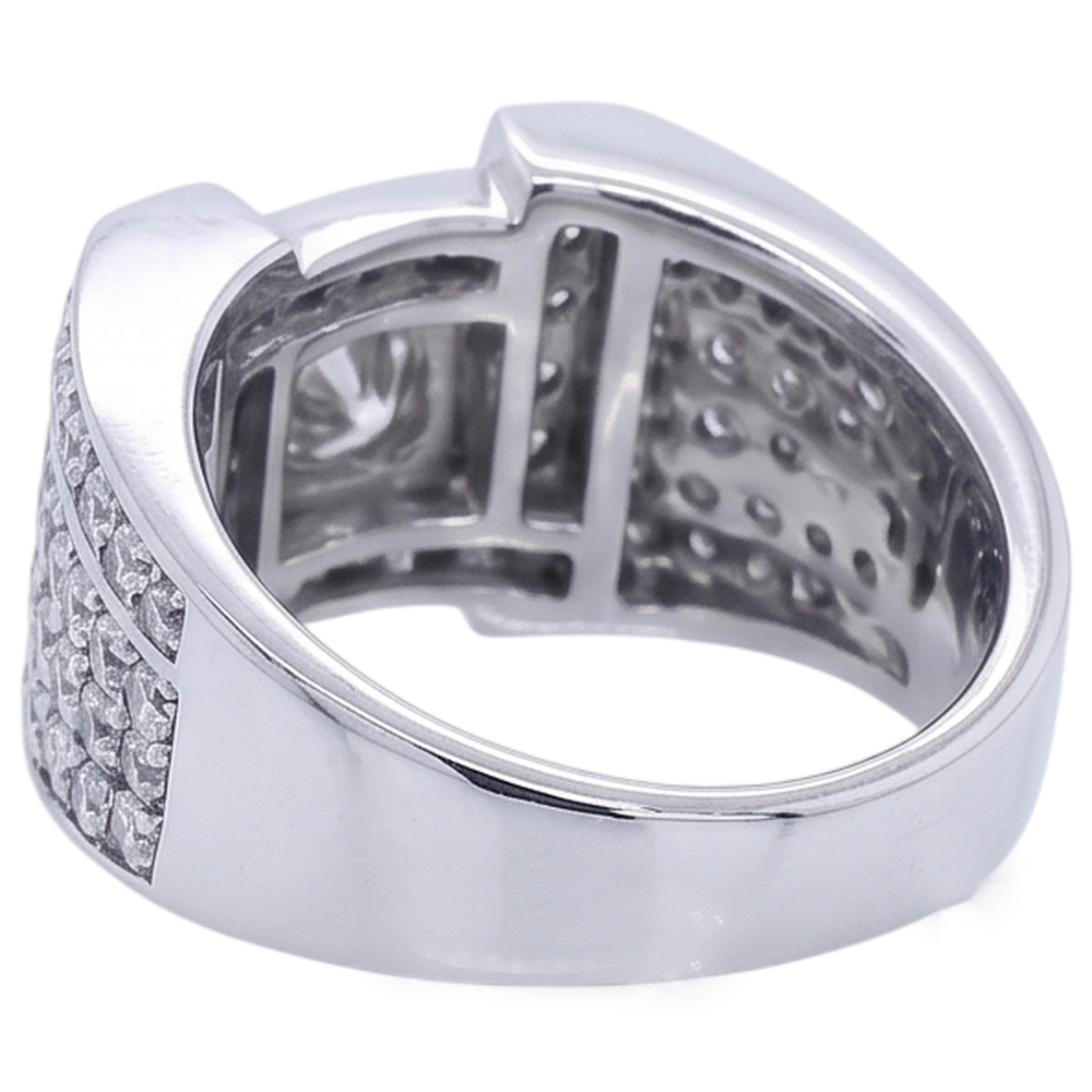 Vintage Look Men's Ring Round Natural Earth Mined Diamond Jewellery 3 Carats