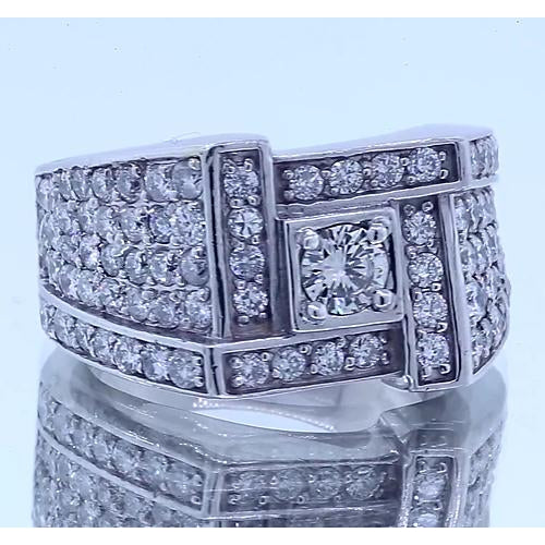 Vintage Look Men's Ring Round Real Diamond Jewelry 3 Carats