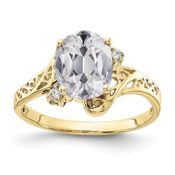 Vintage Style 3 Stone Ring Round & Oval Old Cut Real Diamond 4.50 Carats