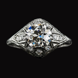 Vintage Style Anniversary Ring Round Old Cut Real Diamond 3.50 Carats