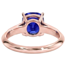 Vintage Style Ceylon Cushion Sapphire Ring 5 Carats Accents Rose Gold