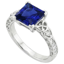 Vintage Style Ceylon Sapphire & Natural Earth Mined Diamond Ring 5.25 Carats Gold 14K