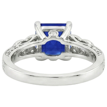 Vintage Style Ceylon Sapphire & Natural Earth Mined Diamond Ring 5.25 Carats Gold 14K