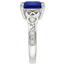 Vintage Style Ceylon Sapphire & Natural Earth Mined Diamond Ring 5.25 Carats Gold 14K