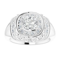 Vintage Style Cushion Old Mine Cut Natural Earth Mined Diamond Fancy Ring 3.25 Carats