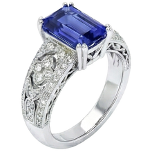 Vintage Style Emerald Blue Sapphire & Natural Earth Mined Diamond Ladies Ring 9.75 Carats
