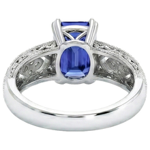 Vintage Style Emerald Blue Sapphire & Natural Earth Mined Diamond Ladies Ring 9.75 Carats