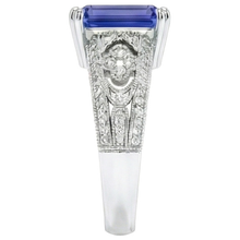 Vintage Style Emerald Blue Sapphire & Natural Earth Mined Diamond Ladies Ring 9.75 Carats
