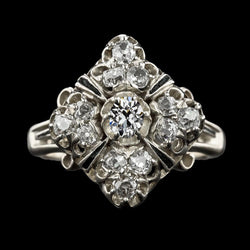 Vintage Style Engagement Ring Cushion & Oval Old Cut Natural Diamond 4 Carats