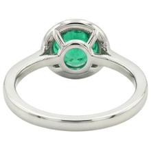 Precious Stone Ring Two-Tone 14K Gold with Emerald – back view